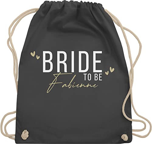 Turnbeutel Rucksack - JGA Junggesellenabschied - Bride To Be - Braut - Unisize - Dunkelgrau - beutel name tasche junggesellinnenabschied jungesellenabschied taschen polter rucksäcke polterabend