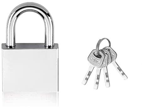 Candado de 40 mm con 4 llaves, cerraduras con llave, candado para taquillas, cobertizos, garajes, vallas, jardín