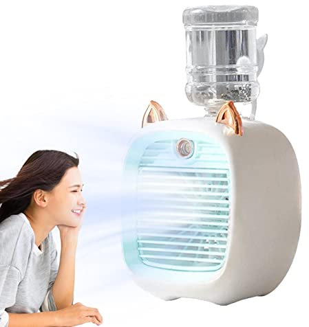 Ventola di raffreddamento AC, regolabile, ricaricabile, per condizionatore d'aria – Ventilatore nebulizzatore domestico per comodino, batteria portatile di grande capacità, ventole per l'estate