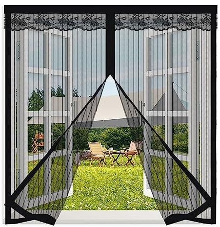 Magnetic Fly Screen Door Window,130x150cm Magnetic Window Screen, Anti Mosquito Mesh Fly Curtain Nets with Self-Adhesive Tape,Magnetic Window Fly Screen,Keep Bugs Out & Let Fresh Air in