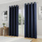 Enhanced Living Nightfall Eyelet Blackout Curtains - Thermal Navy Blue Curtains for Bedroom - 90x90 inch (229x229 cm) - 230gsm, Supersoft, Energy Saving & Noise Reducing - 2 x Curtain Panels