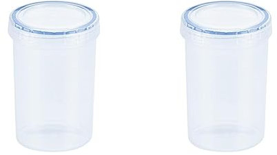 LocknLock Round 330ml Food Storage Containers with Lids - Airtight & Watertight, Microwave & Dishwasher Safe Food Containers with Twist Lids (77 x 114mm) (Pack of 2)