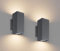 2x GU10 up & down massive Aussenleuchte Druckguss Alu eckig Wandleuchte innen/außen - Aluminium Anthrazit für LED oder Halogen Leuchtmittel Außenwandleuchte 1460