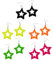 EBHO 5 Paar Neon Ohrringe, Neon Schmuck, Bunte Ohrringe, Bunte Neon-Sterne-Ohrringe, Mode-Ohrringe, 80er Jahre Retro-Ohrringe, geeignet für Mottopartys, Kostümpartys, Fasching
