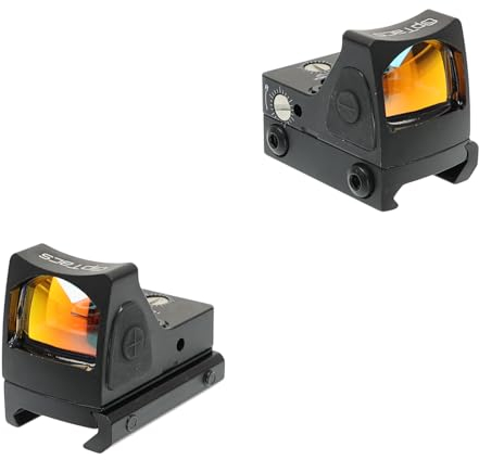 OpTacs LED Mini Red Dot Schwarz Präzision Rotpunktvisier mit 5 Helligkeitsstufen Aluminium Kompakt und Leicht für Pistolen Airsoft Softair Visier Zielfernrohr