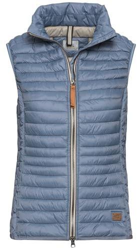 camel active Damen Weste aus recyceltem Polyamid | Winddichte und wasserabweisende Steppweste mit Stehkragen und 2-Wege-Reißverschluss - daunenfrei