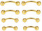 NewkeepsR Titan 4 Paare-1,0mm Gold Gebogener Kurven-Barbell Bananenbar, Rook-Brücke, Helix Augenbrauenringe, Vertikaler Labret-Piercingschmuck in 6mm/8mm/10mm/12mm