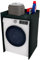 defiPad Waschmaschinenschrank für Waschmaschine oder Wäschetrockner | Stylisch und praktisch Waschmaschine Trockner Schrank | Waschmaschinenregal | Waschmaschinenüberbau | 66x97x62 cm (Schwarz)