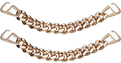 QUARKZMAN 2pz Catene per Ciondoli Scarpe Zoccolo Sandali Scarpe Accessori Catena Forma Strass per Decorazioni Scarpe Regalo Compleanno Fai Da Te Donne, Oro Rosa