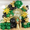 Dark Green Gold Black Balloon Arch Kit with Explosion Star Balloons, 123pcs Emerald Green and Confetti Gold Balloon Garland for Birthday Anniversary Bachelorette Grad Wedding New Year Party Decoration