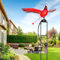 DEMAGNNIE Großer Kardinal-Gartenstecker, dekorative Gartenpfähle, Schaukel-Gartenstecker mit Schaukelbewegung, flatternde Flügel im Wind, Kardinal-Metallskulptur, Schaukelblancer-Skulptur für
