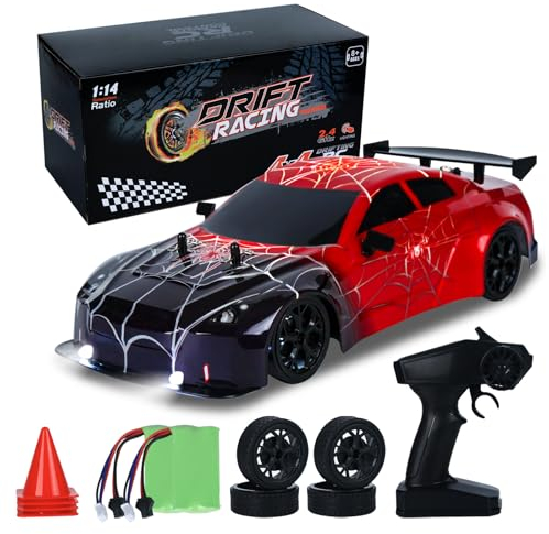 iBlivers Spider RC Drift Car, 1:14 Remote Control Drift Car with Full Proportional Throttle 4WD GT Vehicle RC Drifting Cars Gifts Toy for Adults Boys Kids