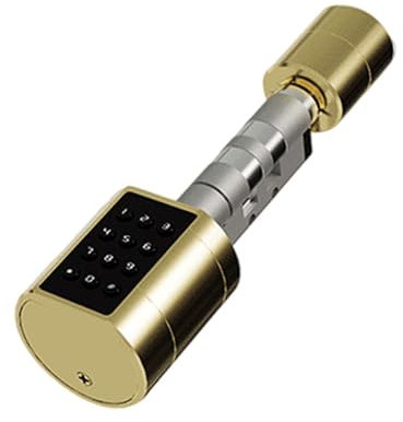 Euro Cylinder Smart Door Lock Electronic Lock for Door Thickness 75mmx100mm, Gold for
