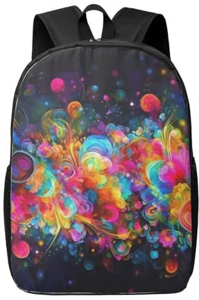 Dwrepo Sac à dos pour ordinateur portable coloré et coloré pour femme, grand sac d'ordinateur pour homme, sac à dos d'ordinateur de 43,2 cm, sac à dos de voyage tendance, noir, One Size