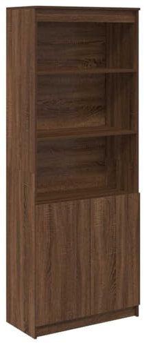 vidaXL Aparador Alto Madera de ingeniería marrón Roble 70x35x180 cm, Armario, Armario Auxiliar, Armario de almacenaje Alto, Armario de almacenaje