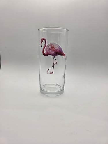 Flamingo Glass Tumbler Drinking Glass Gift. Unique Flamingo