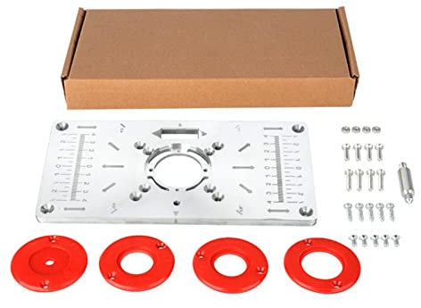 EDEDE Palm Router Trimmer, Multifunctional Aluminium Router Table Insert Plate For Electric Wood Milling Trimming Machine Woodworking Benches Router Tool(B)