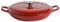Argon Tableware 2.3L Shallow Cast Iron Casserole Dish with Self-Basting Lid - Red Ombre - 1x Induction Hob Cooking 2.43QT Dutch Oven Bread Baking Serving Roasting Stew Stock Pot Cookware Pan