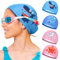 KASURE Pack de 4 Gorro Natacion niña y Gorro Piscina niño (Dinosaurio, Unicornio, tiburón, Estrella), Unisex, cómodos y elásticos, Ideal como Gorro Natacion Hombre y Gorro natación niño