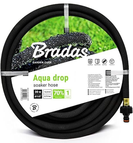 PULLMER Pearlschlauch 25m 1/2 Zoll, Tropfschlauch für Tropfbewässerung, Bewässerungsschlauch