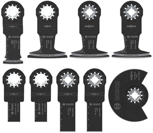 Bosch 9X Wood and Soft Metal Set (for Non-Ferrous Metals, Plastic Coated Boards, 134 x 104 mm, Professional Accessory Multitool)