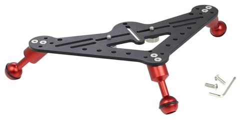 Kompatibel mit GoPro Hero 11/10/9, DSLR – Dreieckige Gimbal-Halterung, wasserdicht, for Tauchstative, Unterwasser-Stativhalterung(Red Ballhead Tray)