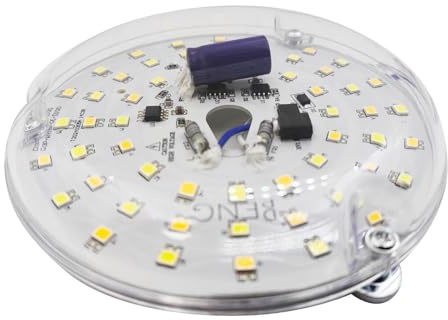 SIXRUN 4-Zoll-LED-Deckenventilator-Licht-Nachrüstsatz 15 W 3CCT 3000 K 4000 K 6000 Dimmbar mit Magnetischer Befestigung für Deckenventilator-Licht-Ersatzpanel PCB Unterputzmontage (230V)