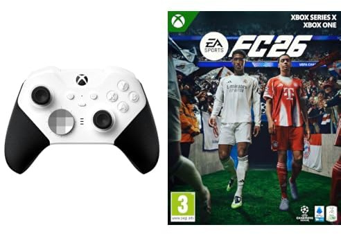 Xbox Controller Wireless, Elite White One, Series X|S, Windows 10/11, Android, iOS + EA SPORTS FC 26 Standard Edition Series X One - Disco | Videogiochi | Italiano