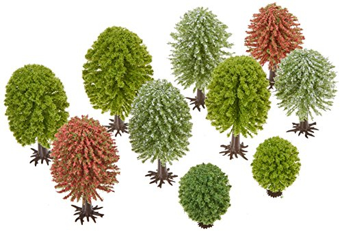 NOCH® Frühlingsbäume 10er-Set Laubbäume 5–9 cm für Modellbau und DIY-Projekte