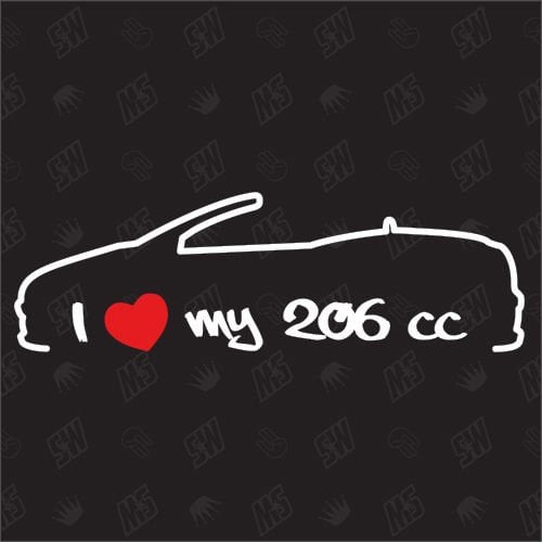 speedwerk-motorwear I Love My 206 CC - Sticker für Peugeot - Bj. 2000-2007