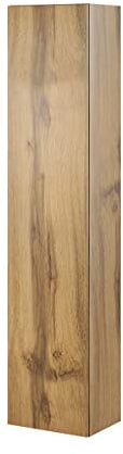 Furniture24 Hängeschrank Vigo 180, Vitrinenschrank, Wandschrank, 1 Tür Schrank mit 4 Einlegeboden, Farbauswahl, Stauraumvitrine, Hochschrank, Wohnzimmerschrank, Modernes Vitrine (Wotan Eiche)