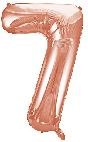 Rose Gold Number 7 Shaped Large Foil Balloon (86cm) 1 Piece - Perfect for Birthday Parties and Special Events