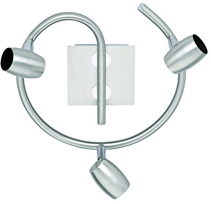 Trio Leuchten Deckenleuchte 803090307 Michael, Metall Nickel matt, exkl. 3 x GU10, 25.5 x 25.5 x 15 cm