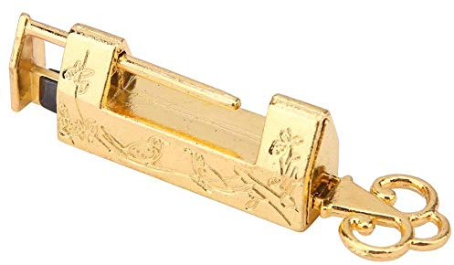 Cadenas Vintage Chinois Mini Antique Style rétro Magpie Fleurs Serrure à combinaison pour les bagages tiroir de meubles avec clé(Or)