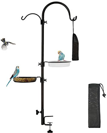 ERYTLLY Deck Hook Bird Feeder Pole Bird Feeder Porch Multi Hook Bird Feeding Station Kit Multi Feeder Hanging Kit Premium Bird Bath for Attracting Wild Birds Bird Feeder Planter Hanger