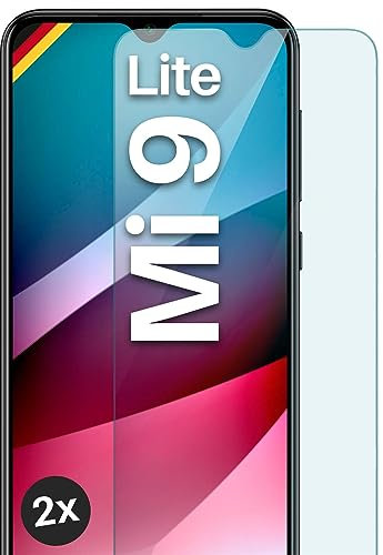 MoEx Cristal Templado Transparente Compatible con Xiaomi Mi 9 Lite, película Protectora de Pantalla inastillable, blindada, 2 Piezas
