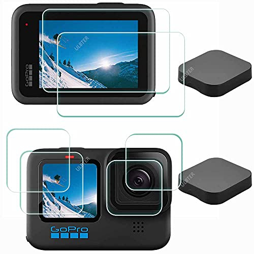 ULBTER Protector Pantalla para GoPro Hero 12 11 10 y lente Hero12 Hero10 Hero11+ Tapa Objetivo Vidrio Templado 0,3 mm Dureza 9H【6+2 Unidades】