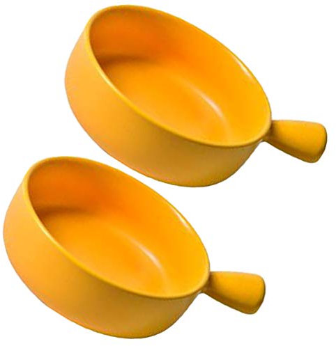 Cabilock Lot de 2 bols à soupe en porcelaine avec poignées, pour soupe à l'oignon français