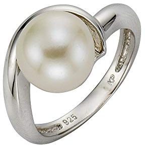 Zeeme Pearls Damen Ring 925/- Sterling Silber Glänzend Perle weiß 360271562