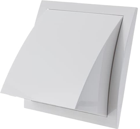 Ø 150mm Rejilla de Ventilación con Válvula Antirretorno - Rejilla de Protección contra la Intemperie - Plástico, Blanco