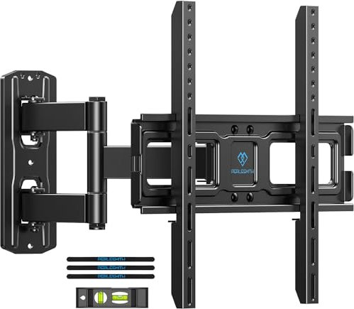 PERLESMITH TV-Wandhalterung für 66-139,7 cm (26-55 Zoll) Fernseher bis zu 31,8 kg, vollbewegliche TV-Halterung mit Schwenk-, Neigungs-, Niveaueinstellung, Eck-TV-Halterung mit Gelenkarm, Max VESA 400