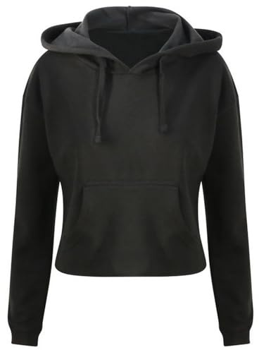 AWDis Just Hoods JH016 Ladies Cropped Hoodie - Jet Black - M