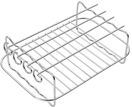 Vesaneae Support de Friteuse à Air 2 Pièces, Accessoire de Friteuse à Air Multi-Usages, Support à Double Couche pour Friteuse à Air, Support Multi-usages pour Cuisson, Vapeur, Pâtisserie