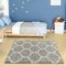 THE RUGS Shaggy Rug – Modern Moroccan Design Rugs for Living Room, Bedroom, Hallway, 3 cm Thick Area Rugs, (Trellis Grey/Ivory, 120cm Square)