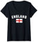 Womens ENGLAND with England Flag, Men, Women, Kids 2022 Football V-Neck T-Shirt