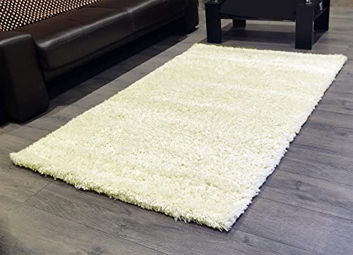Roseley Modern Shaggy Rug No Shedding Super Soft Fluffy Office Living Room Bedroom Carpet Small Medium Large 4cm Pile Oeko- Tex [160 x 230cm, Cream]