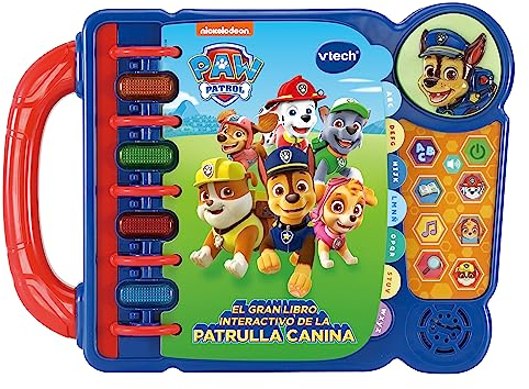 VTech - El Gran Libro Interactivo de la Patrulla Canina, Juguete Educativo para niños +3 años, Aprende el Alfabeto, Música, Juegos, Versión ESP