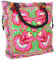 Große Schultertasche, Hippie Shopper Tasche Chiang Mai, Bestickter Beutel - Grün/pink/blau, Herren/Damen, Baumwolle, Size:One Size, 42x42x10 cm, Alternative Umhängetasche, Handtasche aus Stoff