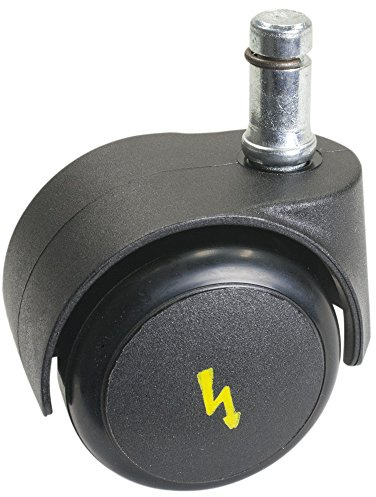 Bimos Leitfähige Stuhl-Doppelrolle, weiche Rollen/harte Böden 25231 (Rollen Stuhlrollen Fußboden) typischer Ableitwiderstand: R=10^10 Ohm/Durchmesser: 50 mm (Pack à 5 Stück)
