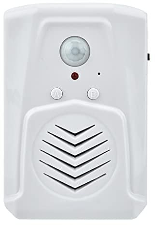 Akozon USB-batteriebetriebene Bewegung, Alarm, MP3-Audiosensor, Infrarot-Sensor, Batterie-Player, Infrarot-Induktions-Türklingel in Weiß